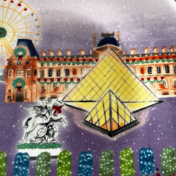 NEW Anthropologie Holiday in the City Stoneware Dessert Plate 2023 Christmas - Picture 3 of 7